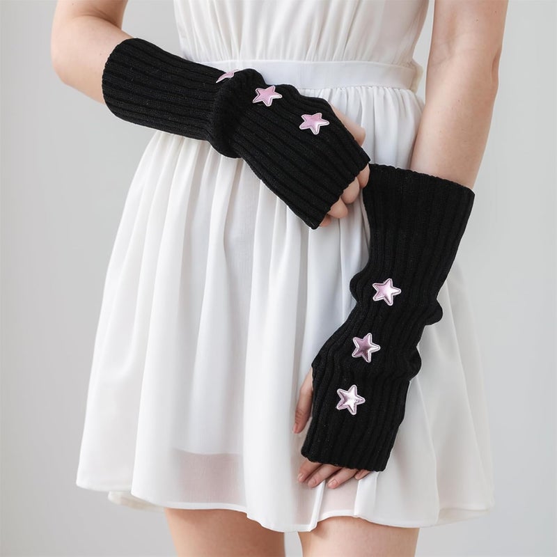 Insdark Goth Arm Warmers Y2k Women Rave Cute Fashion Punk Japanese Winter Grunge - Image 3